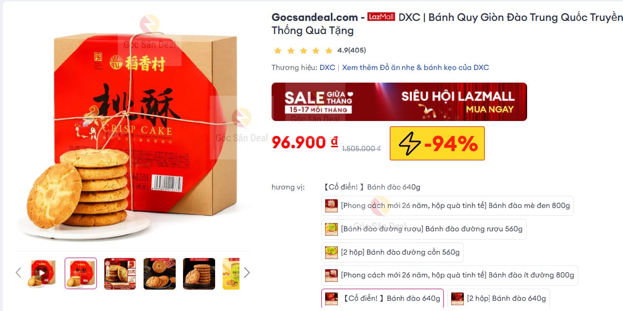 DXC | Bánh Quy Giòn Đào Trung Quốc Truyền Thống Quà Tặng