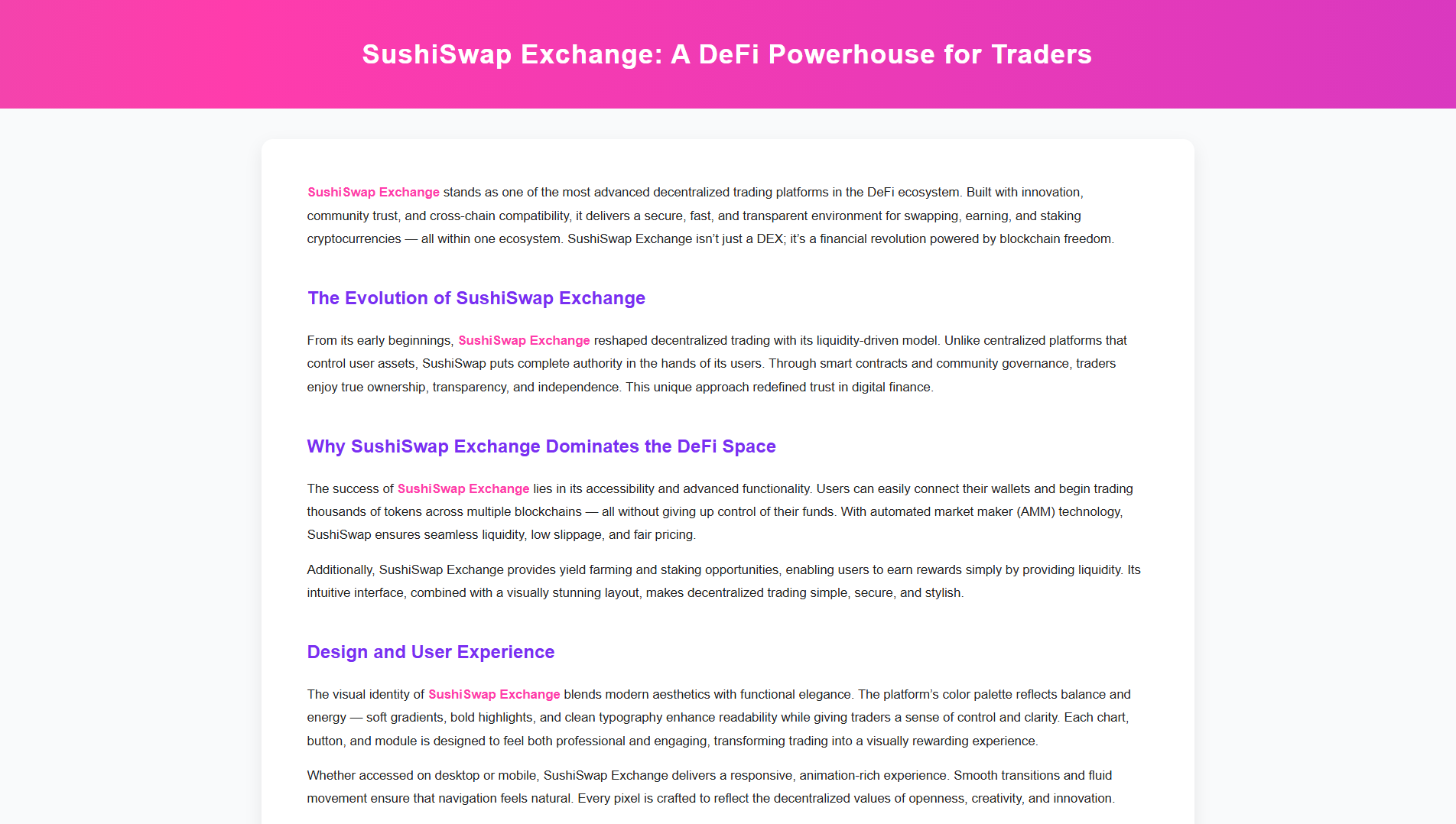 Stored capture of web-sushiswap-exchange.pages.dev