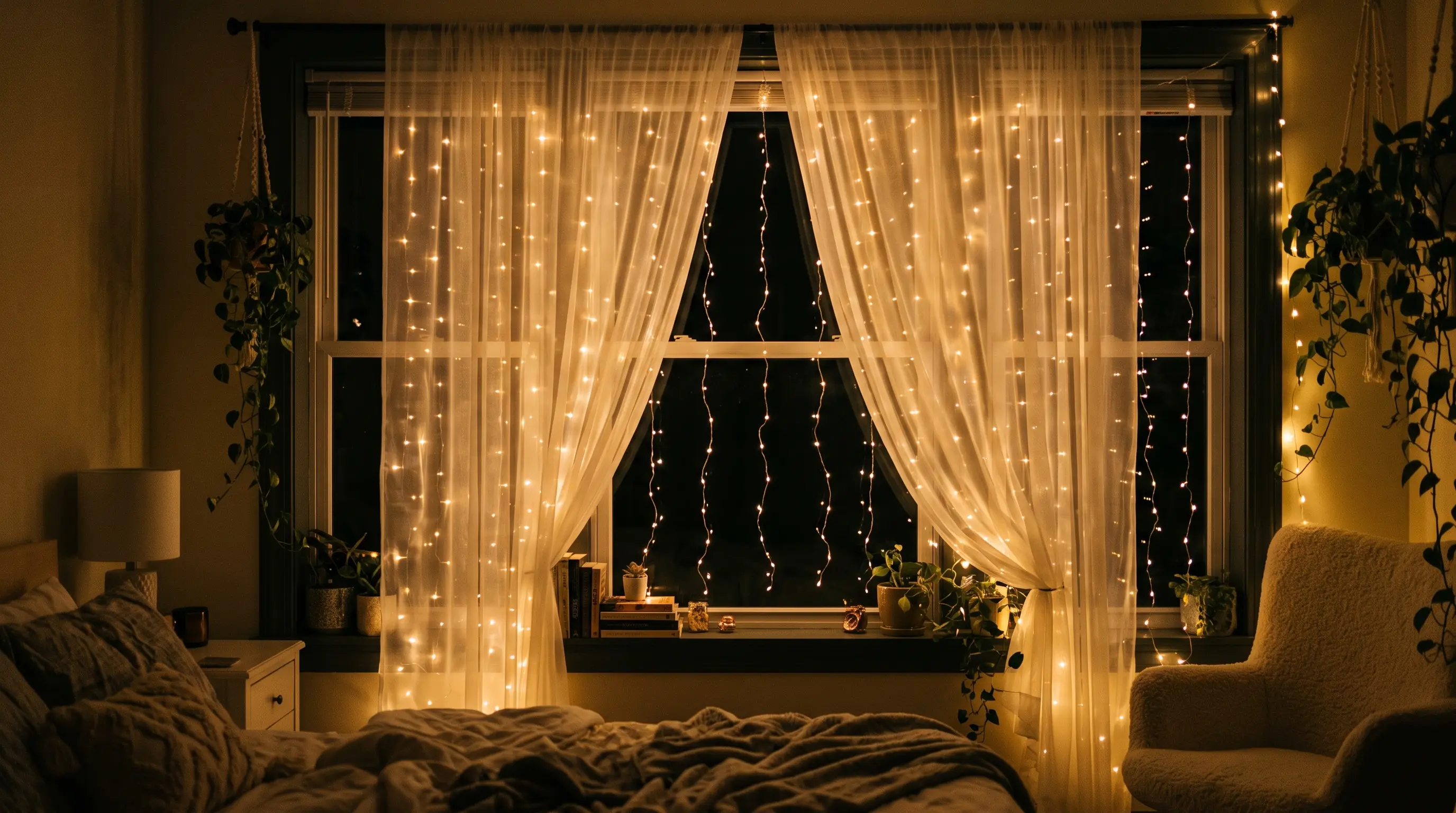 Voice-Controlled Fairy Light Curtains