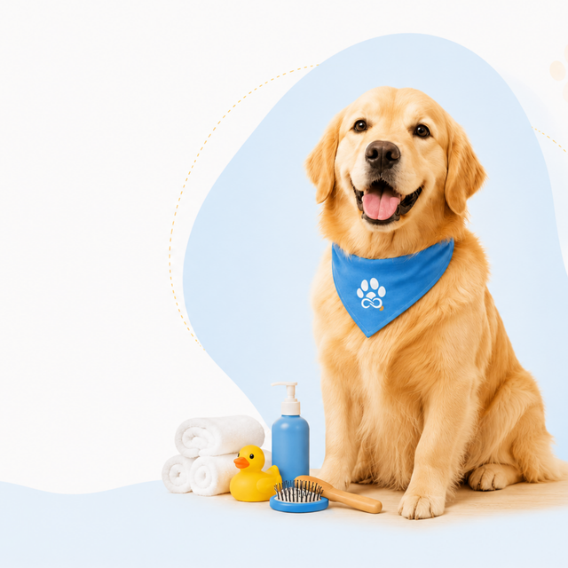 Happy golden retriever