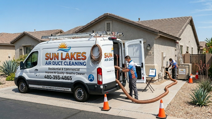 Air duct technician at work Sun Lakes AZ