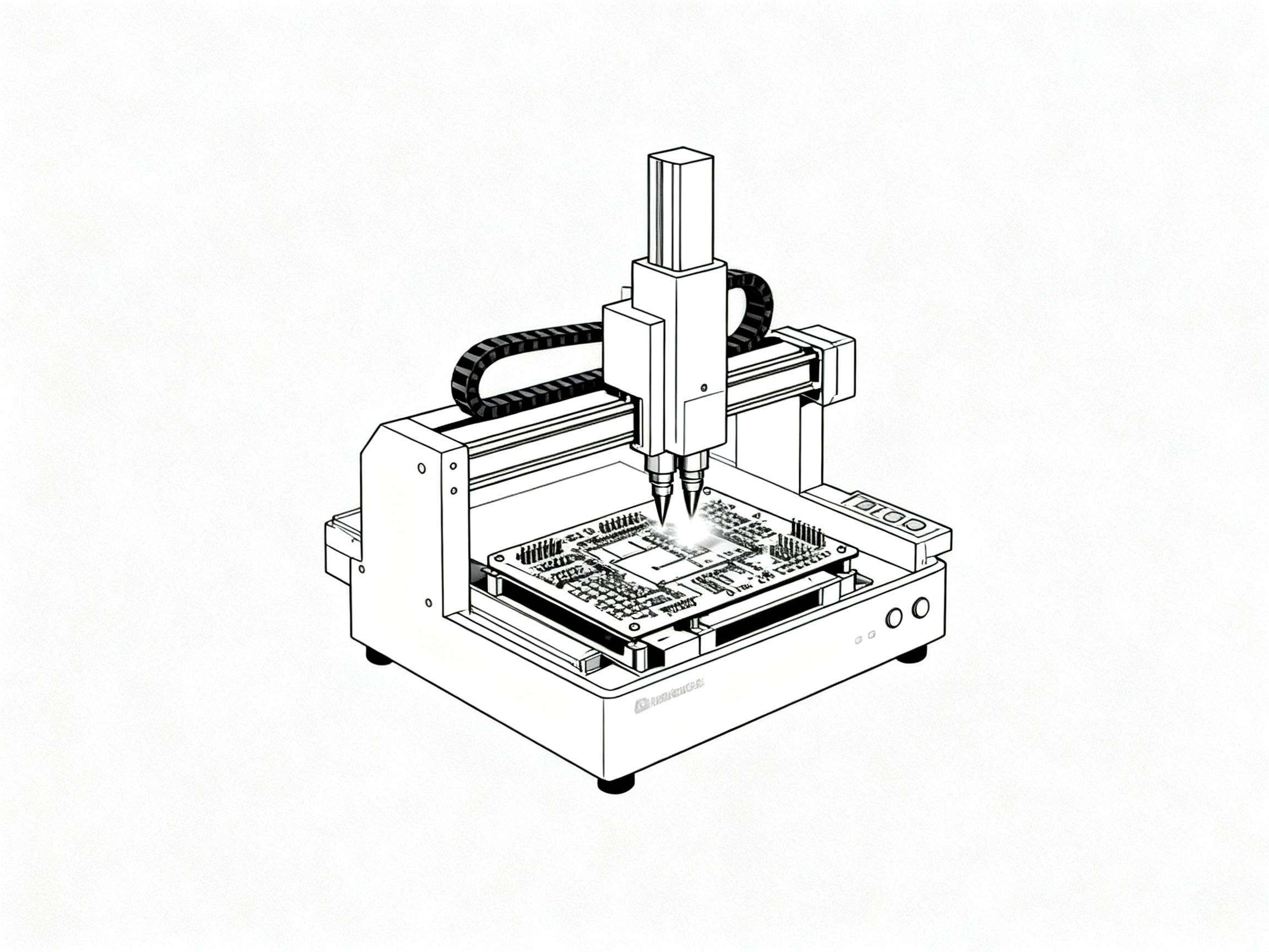 Selective soldering machine process.