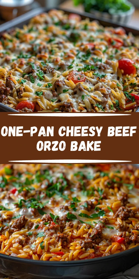 Easy One-Pan Ground Beef Orzo Bake (Cheesy & Family Favorite!)