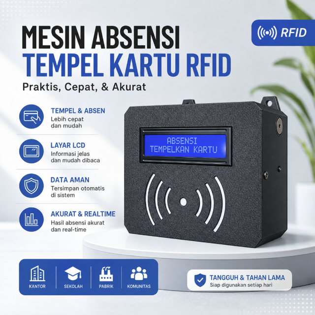 Mesin Absensi Siswa Absensindo dengan RFID 13.56 Mhz ( Beli Putus )
