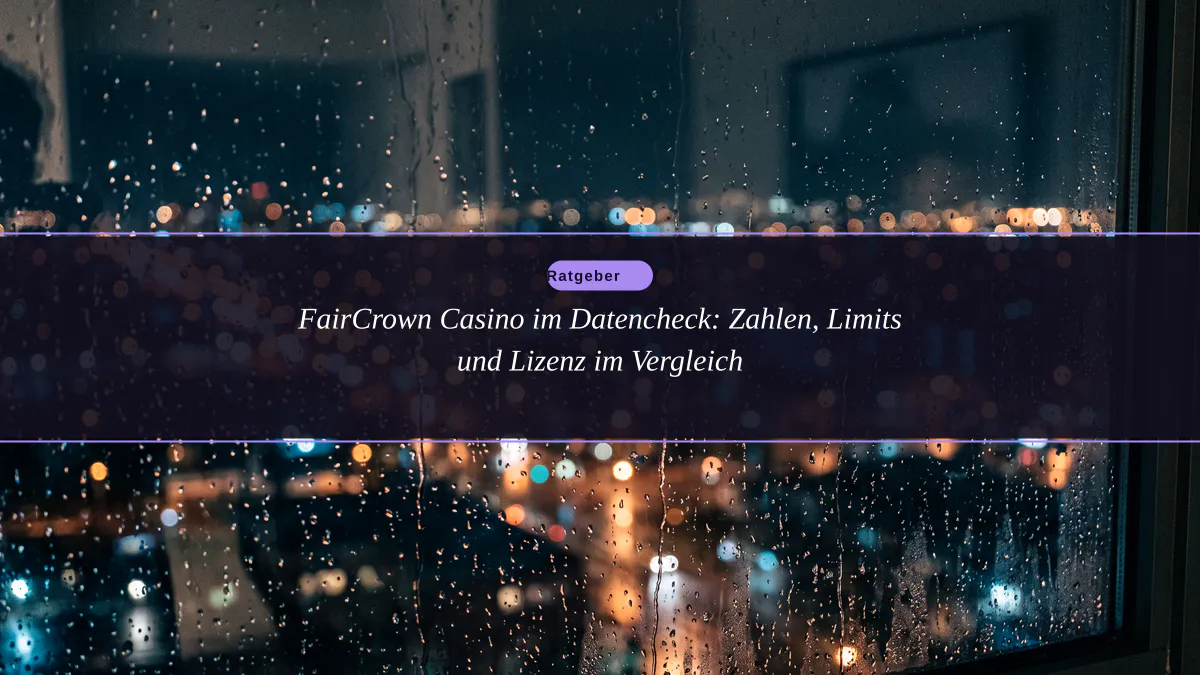 FairCrown Casino im Datencheck: Zahlen, Limits und Lizenz im Vergleich