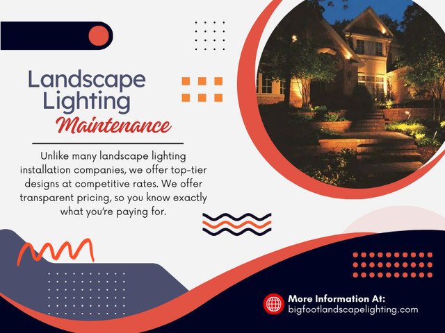 When you invest in landscape lighting, you’re adding beauty, safety, and functionality to your outdoor space. However, to ensure your system continues to perform at its best, regular landscape lighting maintenance is required. This article’ll explore why regular landscape lighting maintenance is crucial for longevity and how it can save you time, money, and stress in the long run.

Official Website: https://bigfootlandscapelighting.com

Click here for more information about: https://bigfootlandscapelighting.com/permanent-holiday-lighting-knoxville-tn/

Find Us On Google Maps: https://maps.app.goo.gl/3RCs5SkSpLmoqnLR7

Bigfoot Landscape Lighting
Address: 9234 Kingston Pike #160, Knoxville, TN 37922, United States
Phone Number: 865-422-0636

Our Profile: https://bigfootlandscape.imgbb.com/

More Photos:

https://ibb.co/xqqJ5MSP
https://ibb.co/5gjg8CsW
https://ibb.co/6RvRrcp2
https://ibb.co/fYTLVg4K
