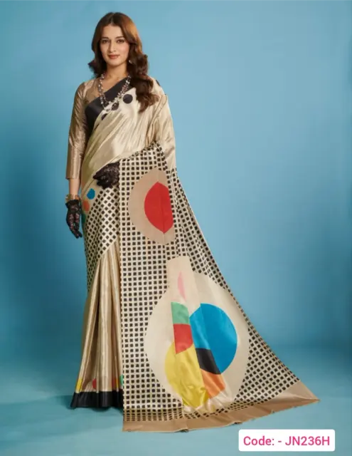 Yellow color digital print saree