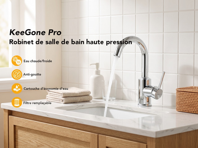 Robinet lavabo KeeGone Pro chromé