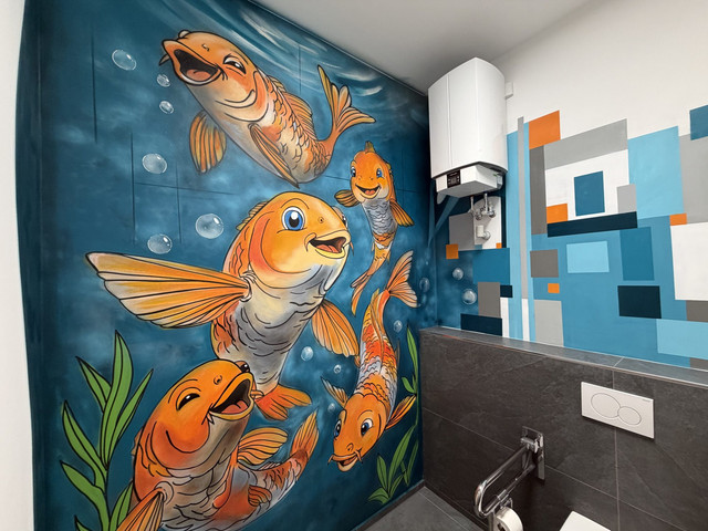Koi fish mural