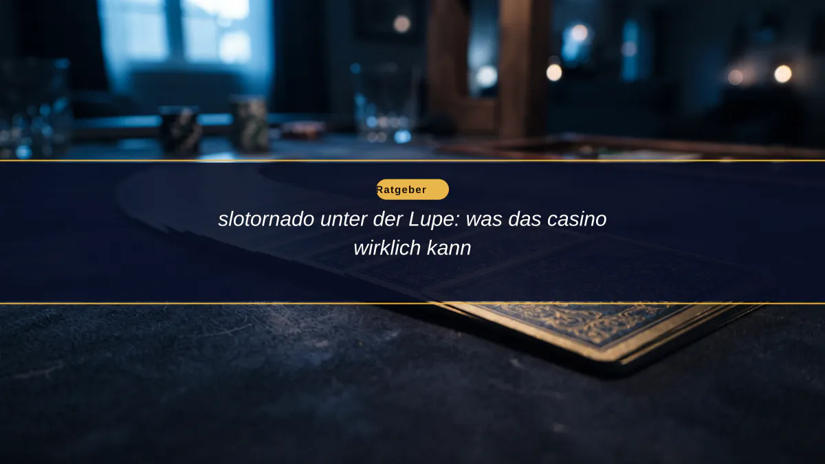 slotornado unter der Lupe: was das casino wirklich kann