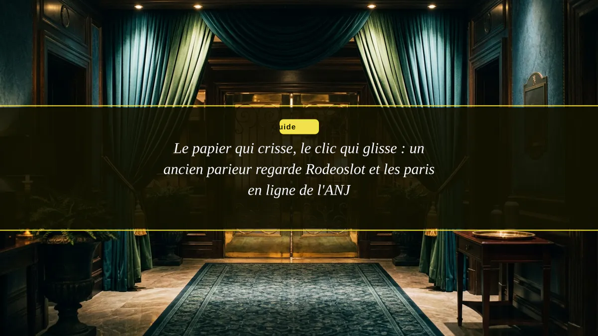 Le papier qui crisse, le clic qui glisse : un ancien parieur regarde Rodeoslot et les paris en ligne de l'ANJ