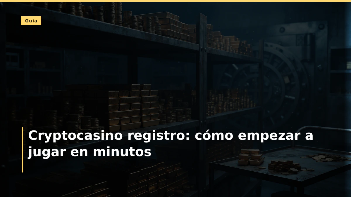Cryptocasino registro: cómo empezar a jugar en minutos