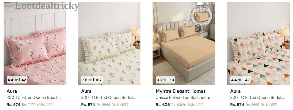 Frilled Bedsheet At Offer Image