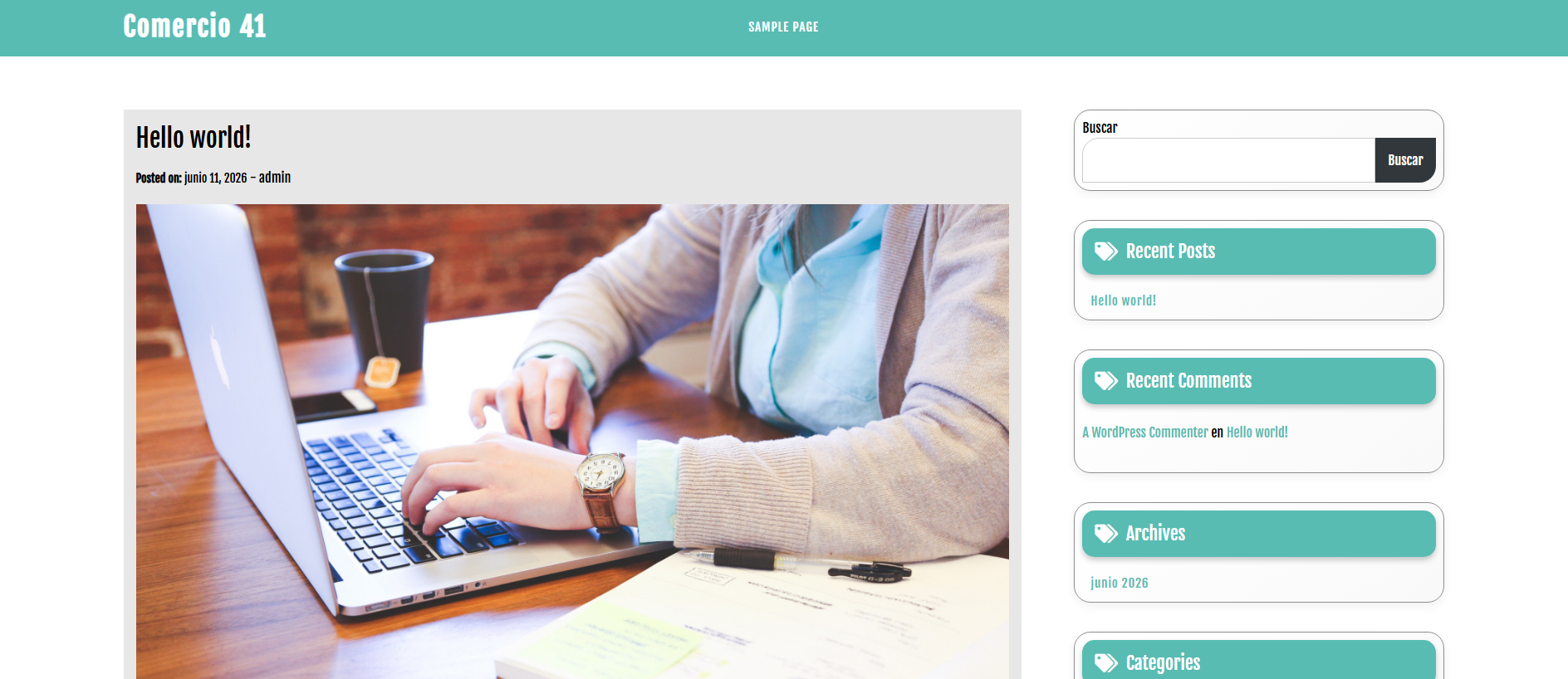 Screenshot of comercio41.edu.pe
