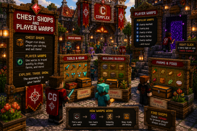 Complex Gaming Cobblemon & Pixelmon - Chest Shops and Player Warps