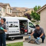 Pest control technician inspecting property in Gilroy CA