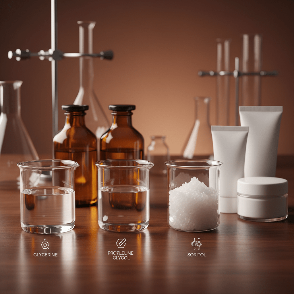 Comparison of glycerine with propylene glycol and sorbitol in formulation