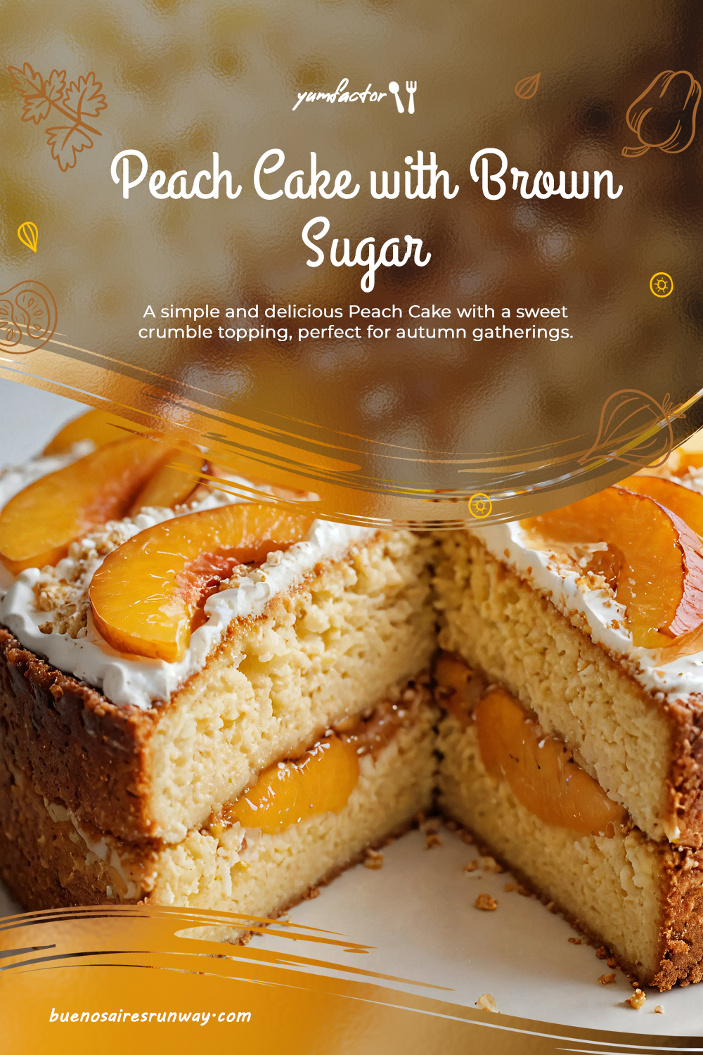 Peach Cake with Brown Sugar