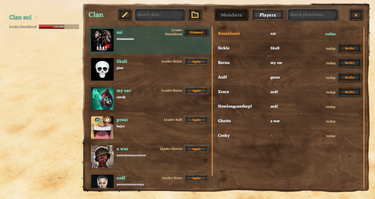 Clan and player browser
