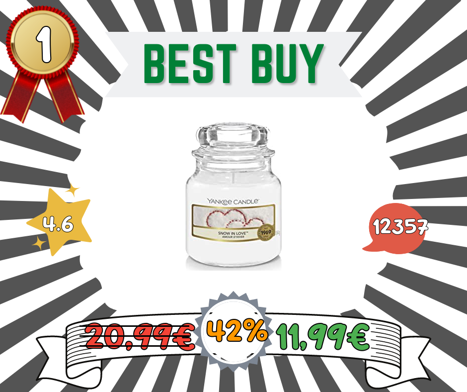 Yankee Candle Candela profumata in giara piccola | Amore invernale | Durata Fino a 30 Ore