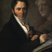 Портрет Н И Уткина с карандашом 1841