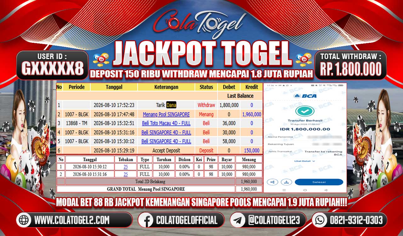 JACKPOT TOGEL SINGAPORE POOLS