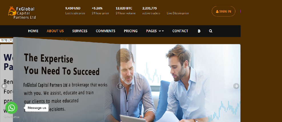 Screenshot of fxglobecaptpartnerslt.com