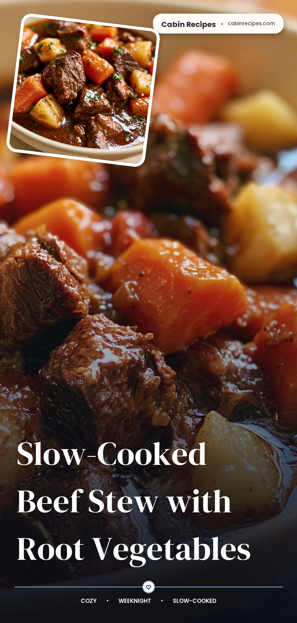 Pinterest graphic for Slow-Cooked Beef Stew with Root Vegetables