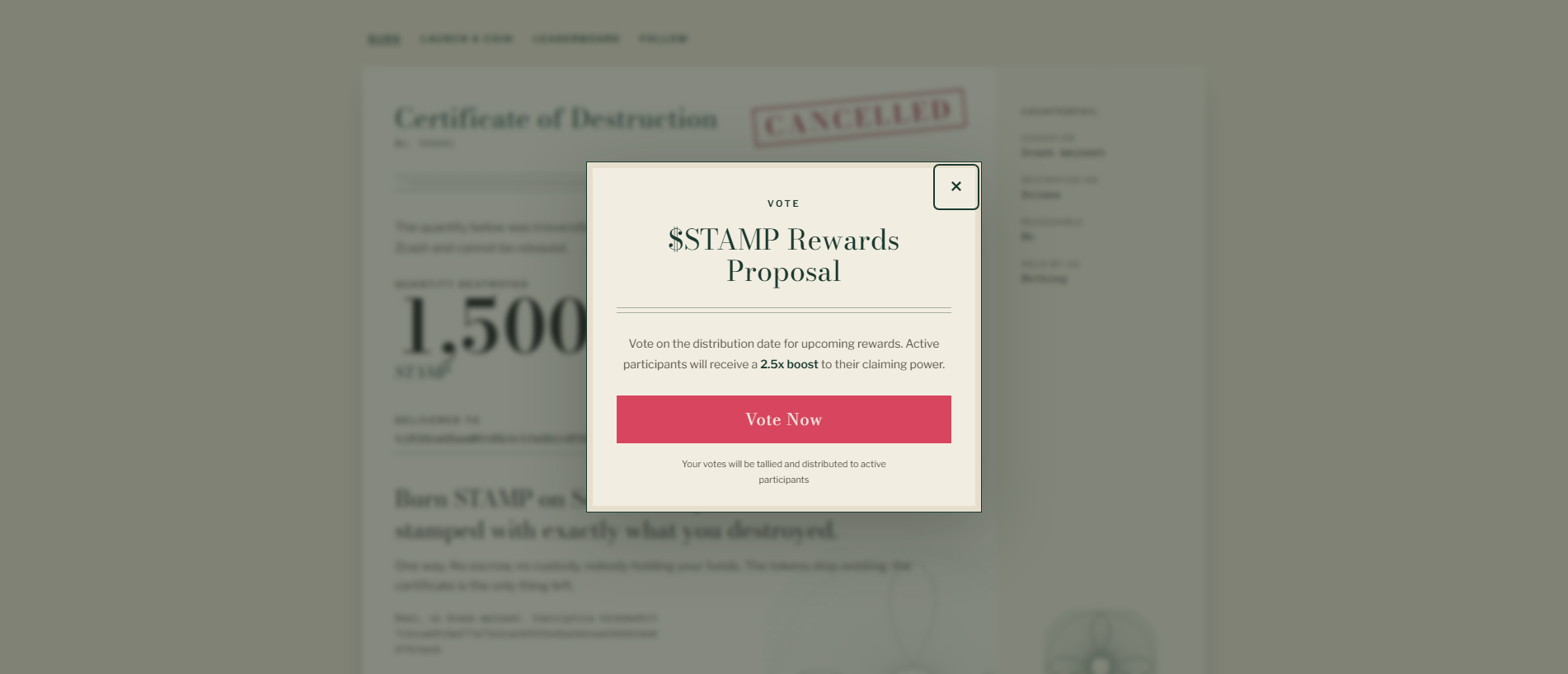 Stored capture of zcashstamps-proposals.xyz