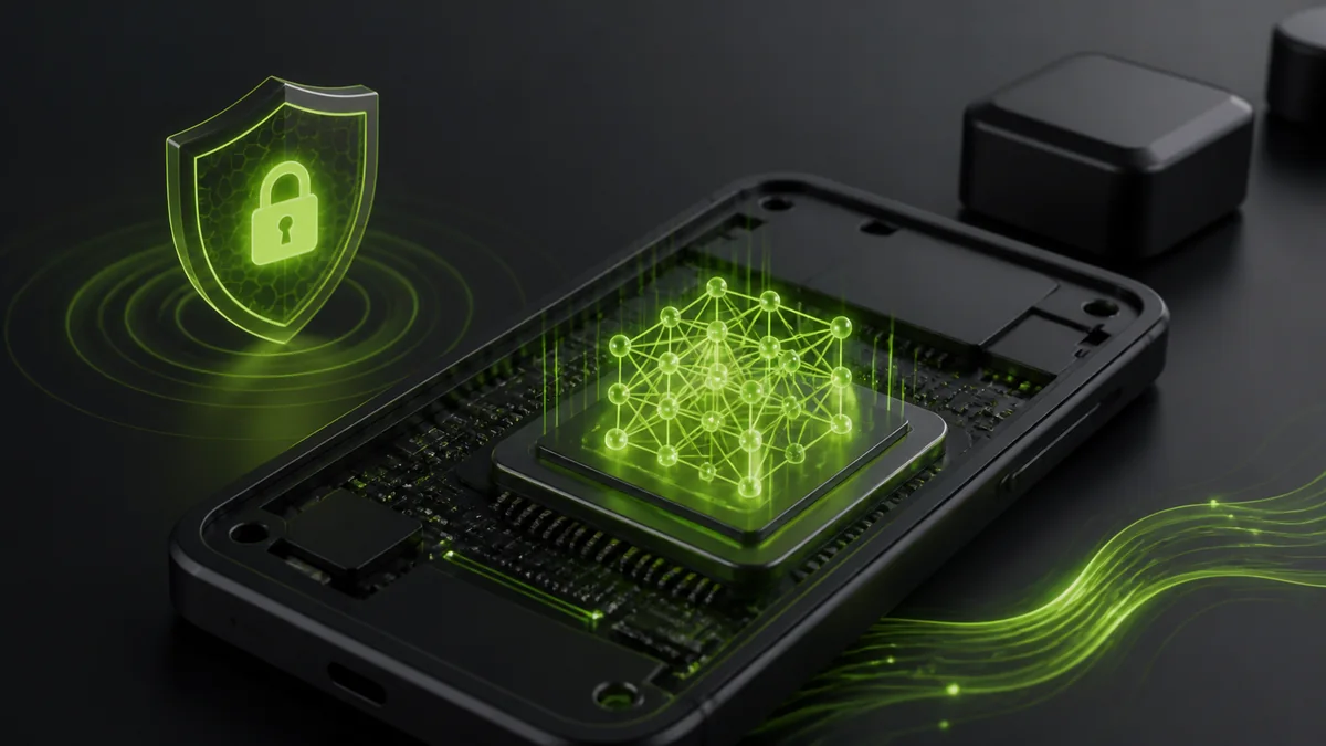 Private small language model running locally on an efficient on-device processor