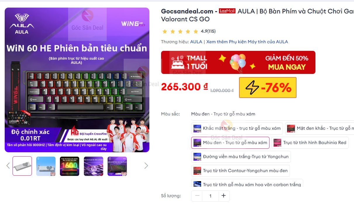 AULA | Bộ Bàn Phím và Chuột Chơi Game FPS Valorant CS GO