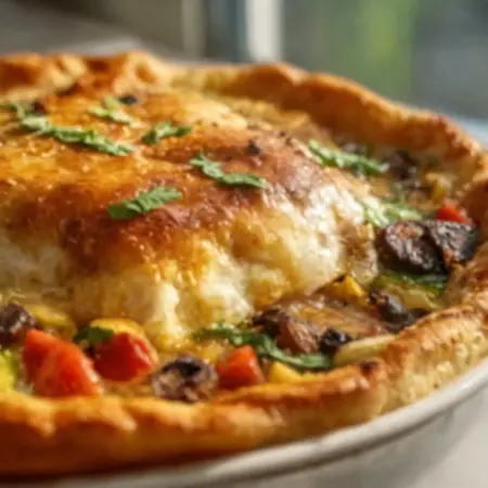 Supreme Veggie Pizza Pot Pie Casserole Recipe