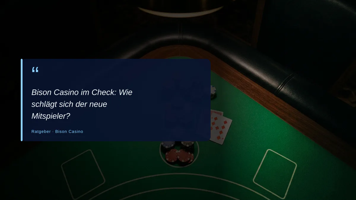 Bison Casino im Check: Wie schlägt sich der neue Mitspieler?