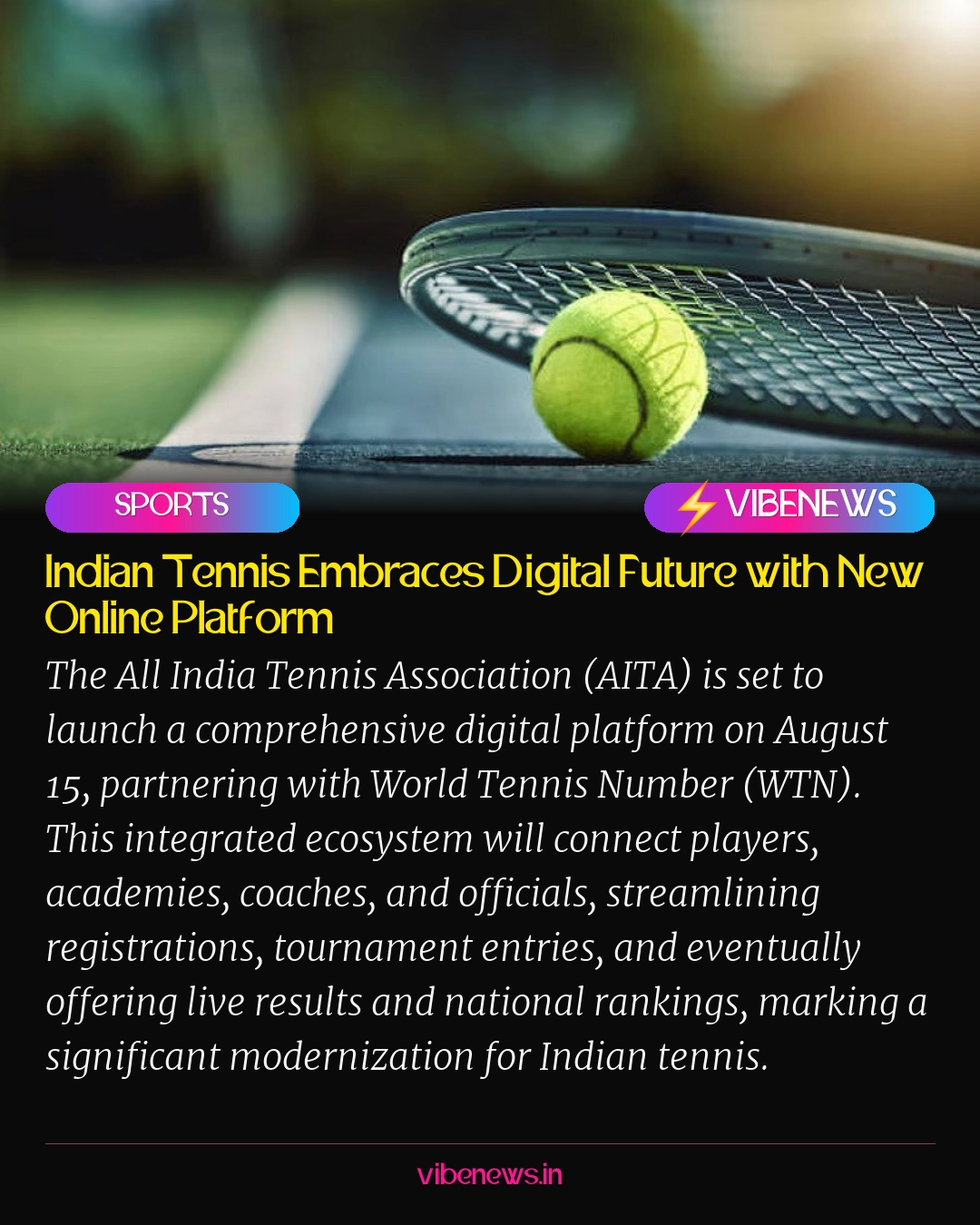 Indian Tennis Embraces Digital Future with New Online Platform