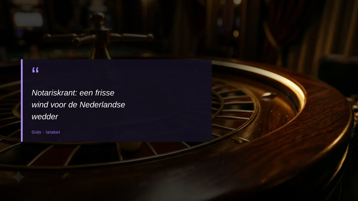 Notariskrant: een frisse wind voor de Nederlandse wedder