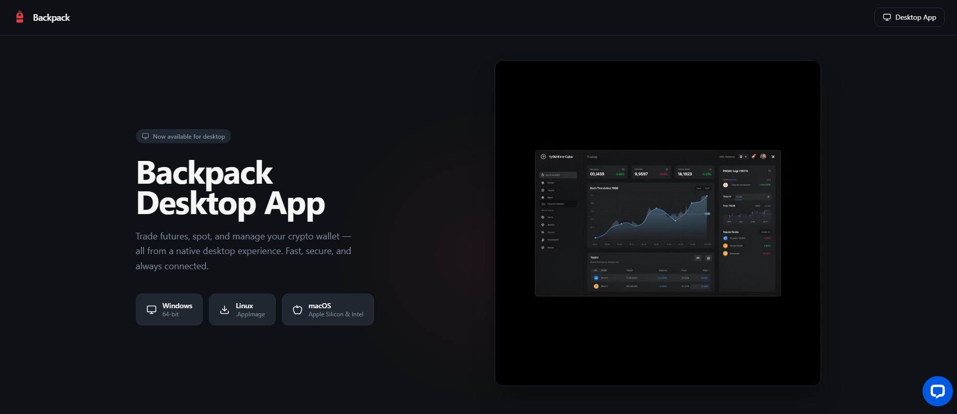 Screenshot of backpackdesktop.live