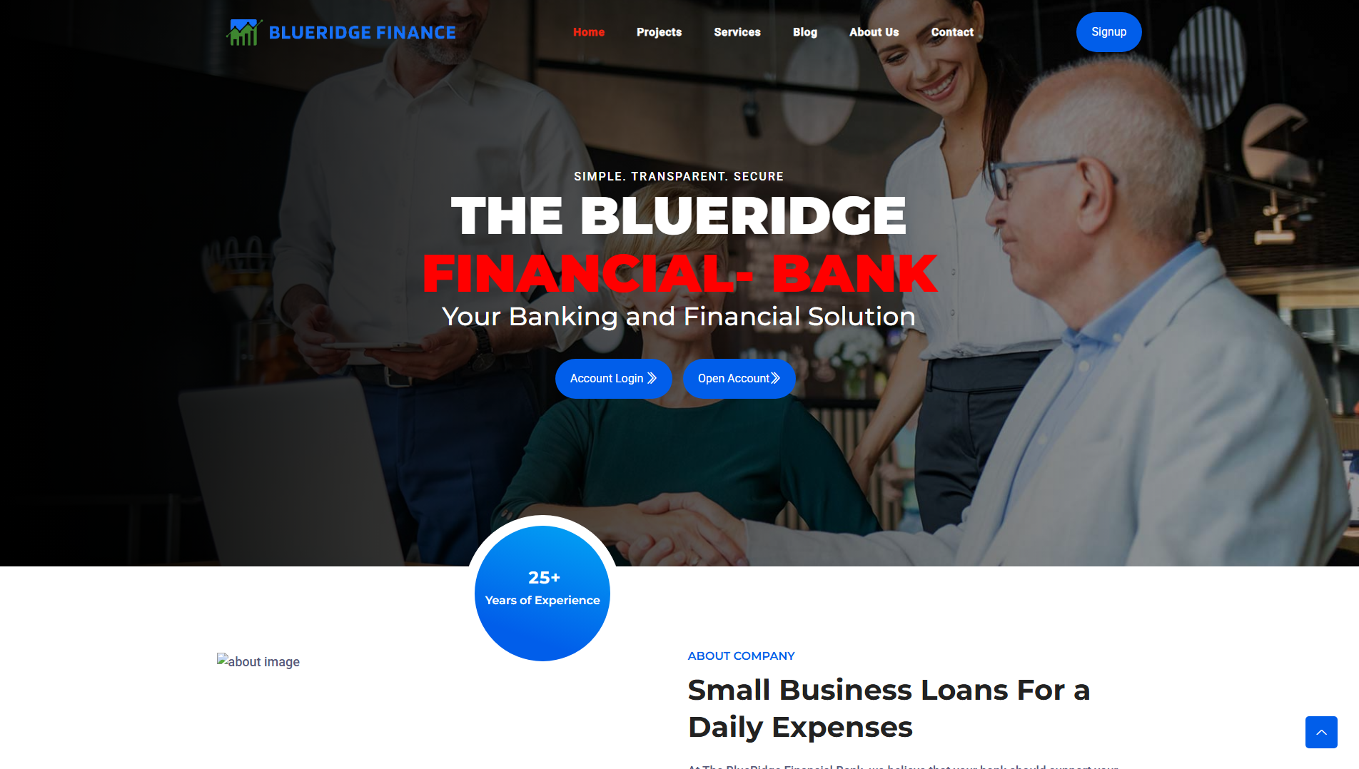 Screenshot of blueridgefn.com
