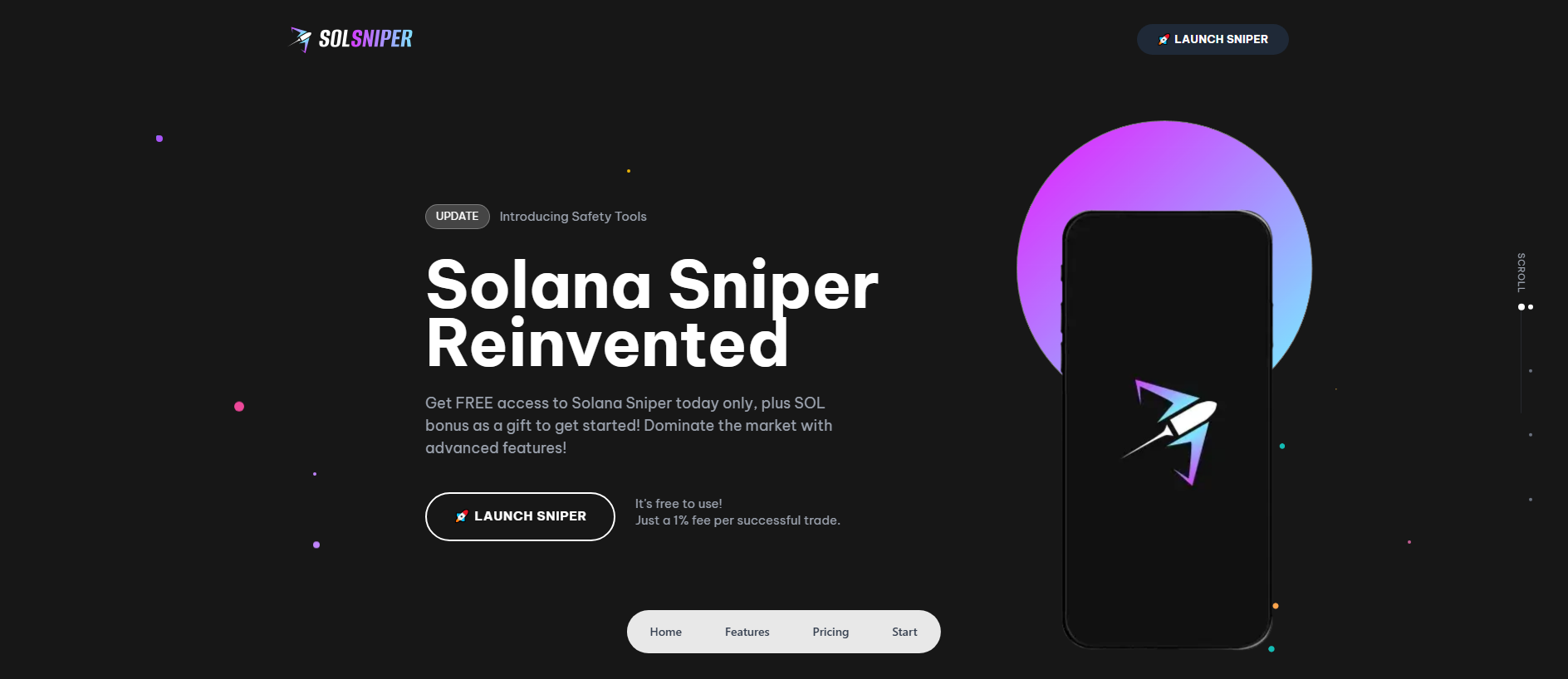 Screenshot of solanasniper.app