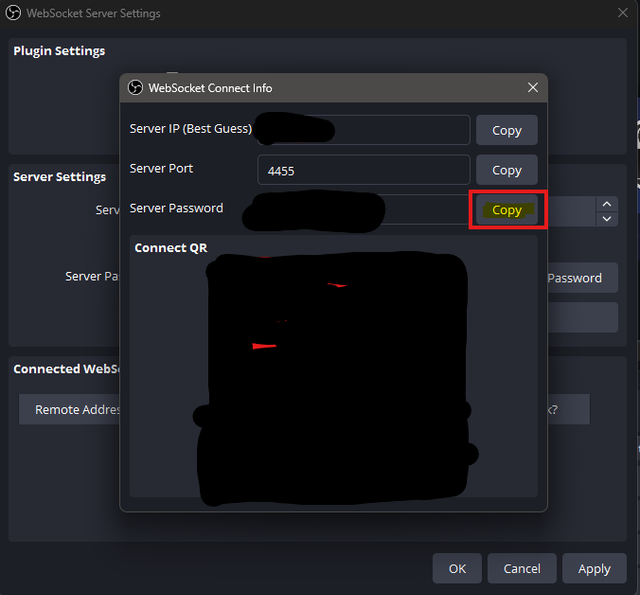 OBS server password