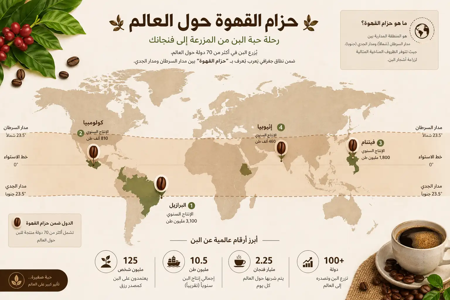 حزام القهوة حول العالم