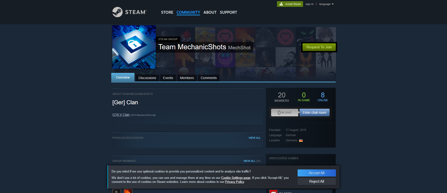 Stored capture of steam.mechanicshot.de