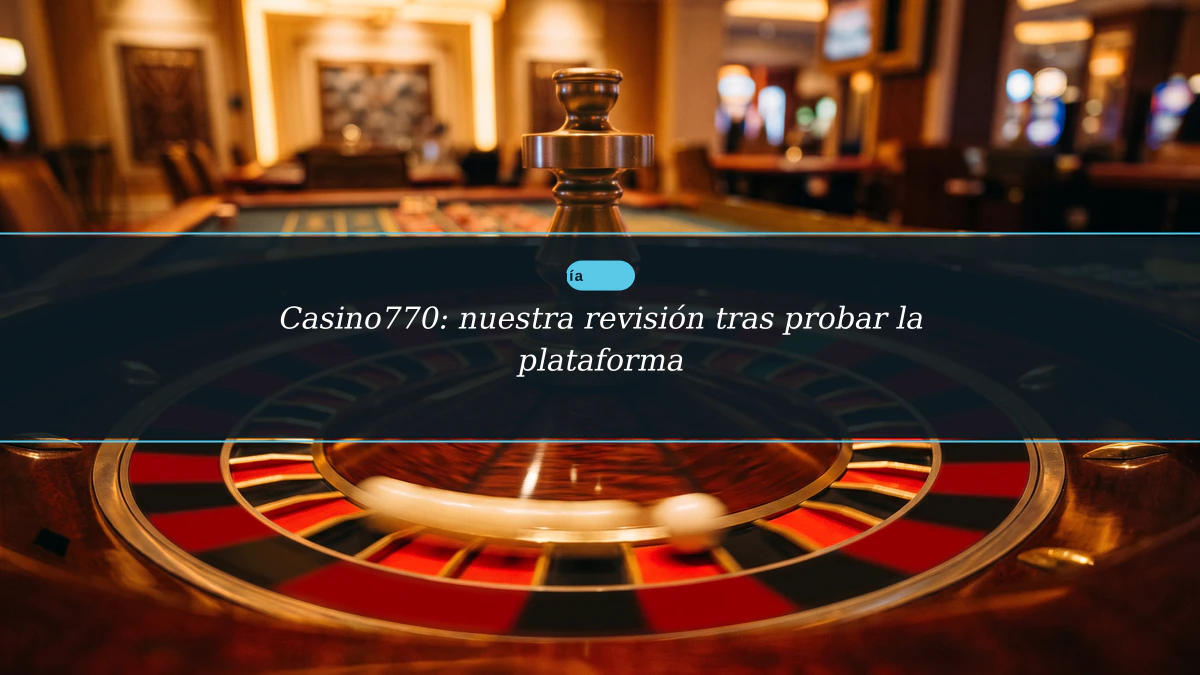 Casino770: nuestra revisión tras probar la plataforma