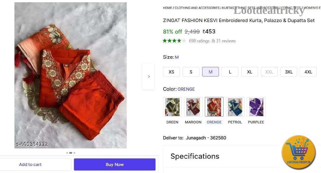 embroidered Kurta Palazzo – Just ₹453 | Loot Deal embroidered Kurta Palazzo – Just ₹453 | Loot Deal