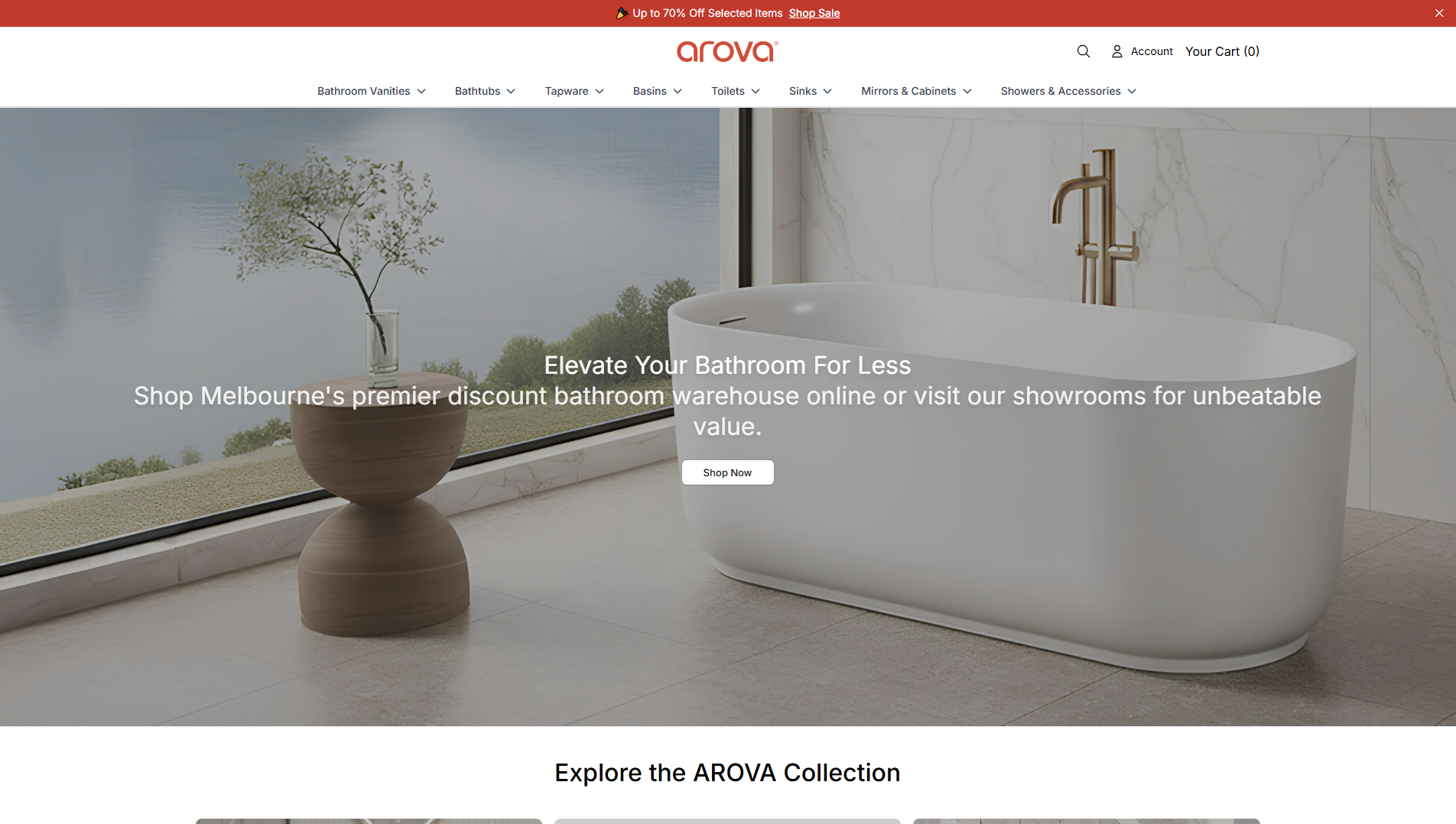 Stored capture of arovaoutlet.shop
