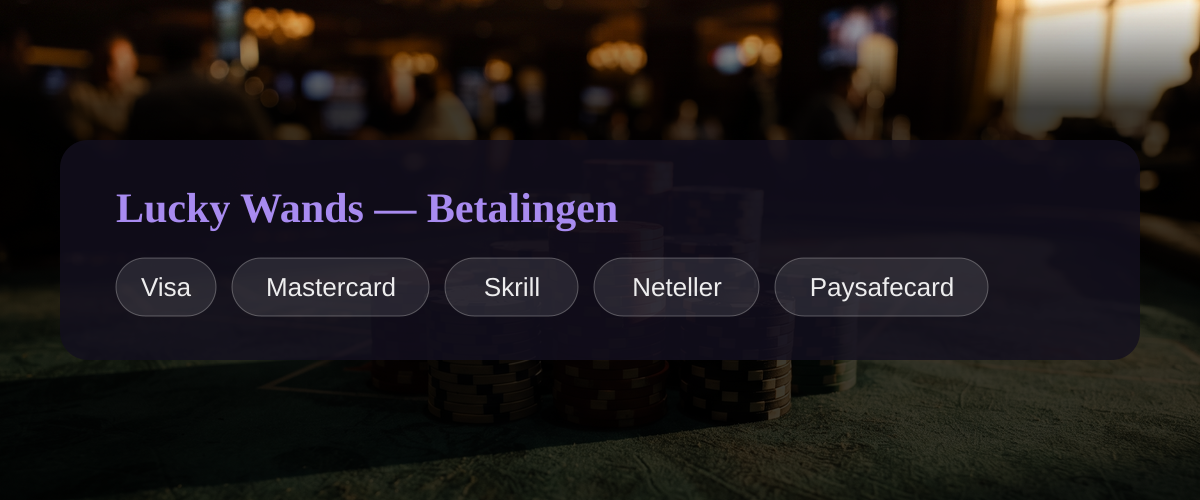 Lucky Wands — Betalingen: Visa, Mastercard, Skrill, Neteller, Paysafecard