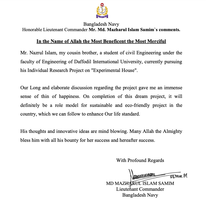 Project evidence for Mr. Md. Mazharul Islam Samim