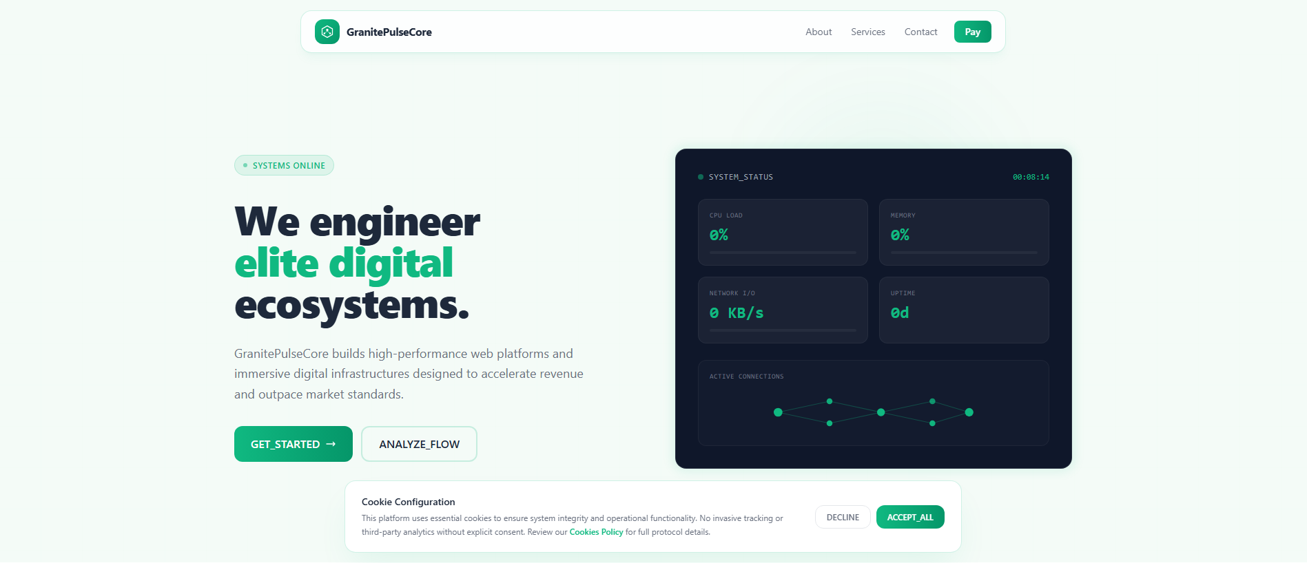 Screenshot of granitepulsecore.com