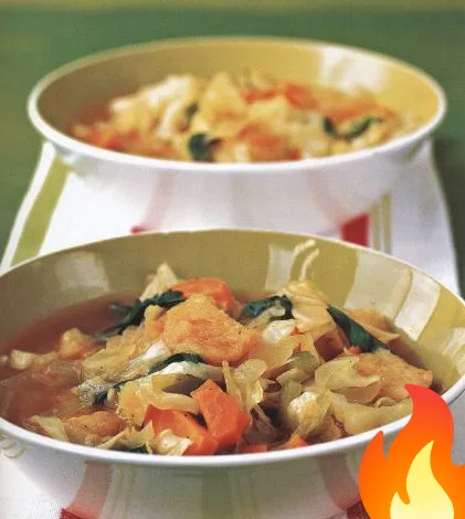 Постер Овощной суп с гренками