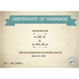 Wedding certificate