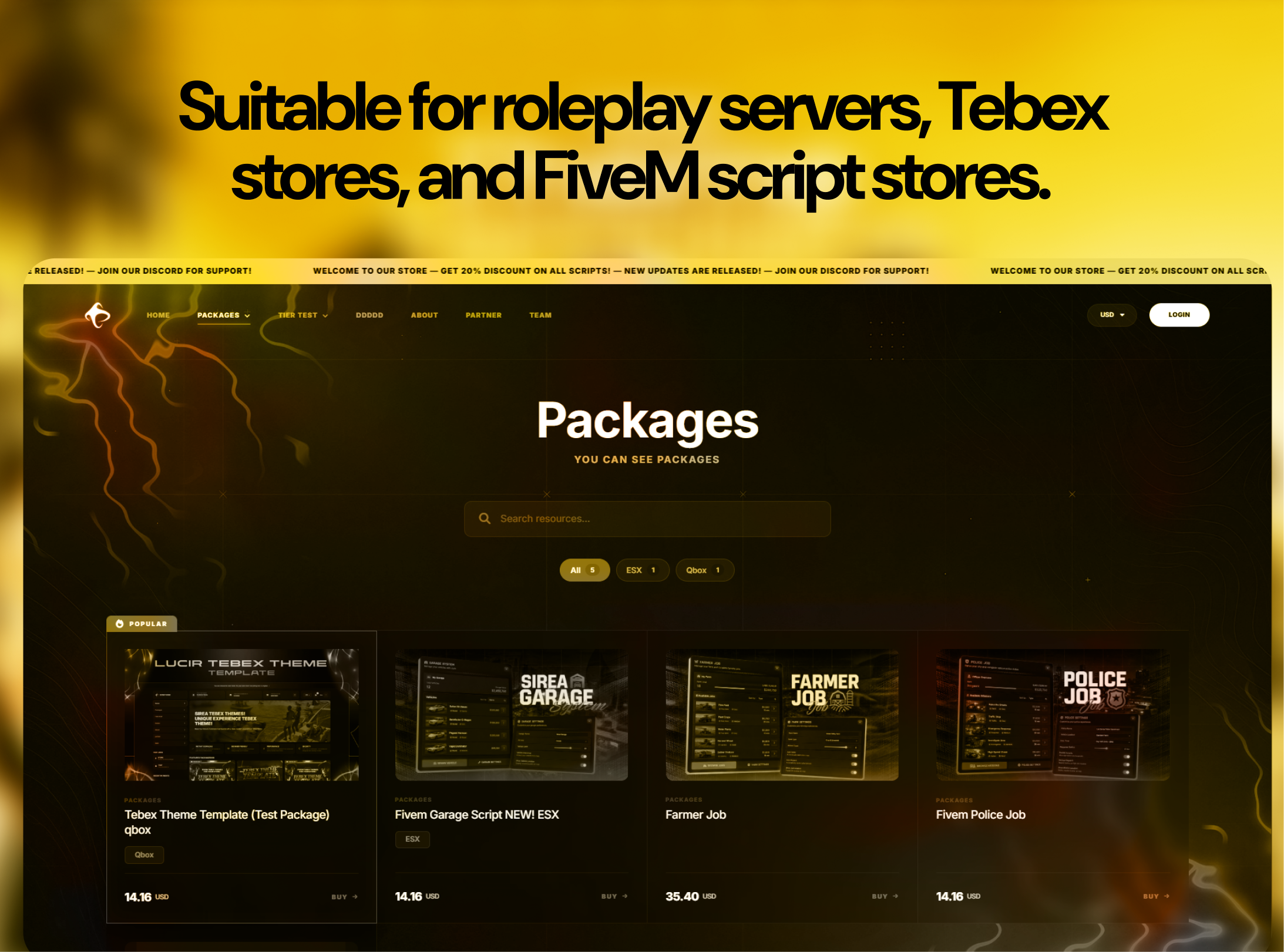 Tebex Theme Template